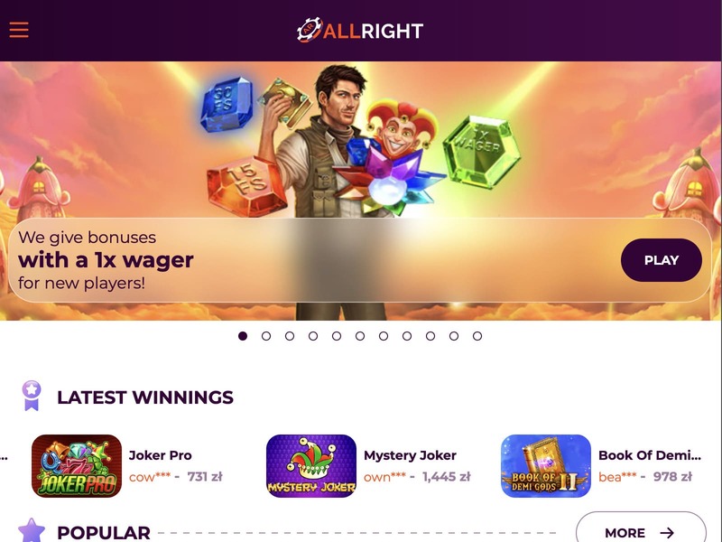 Slots at AllRight - Aviator Game at AllRight Online Casino